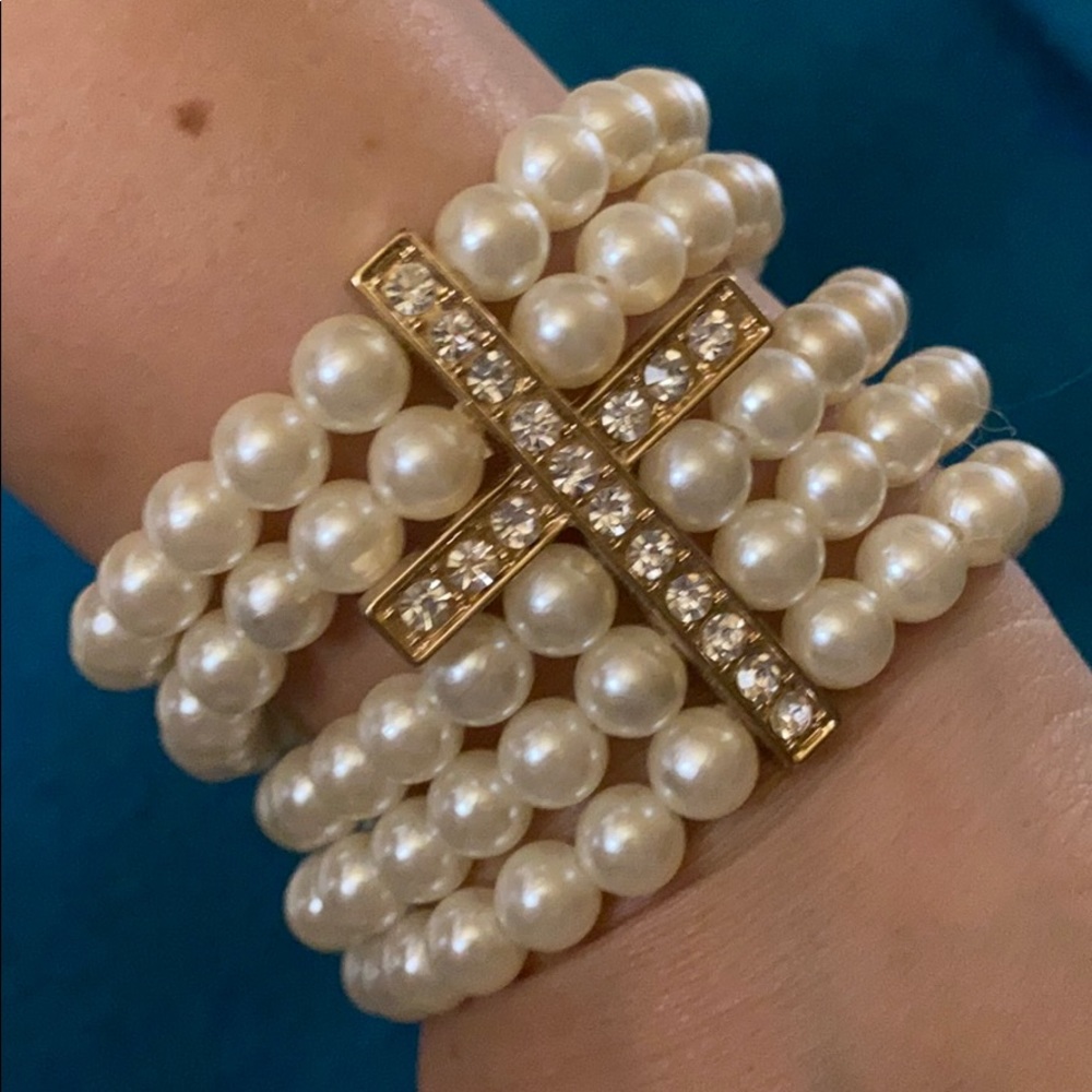 Pearl Cross Bracelet